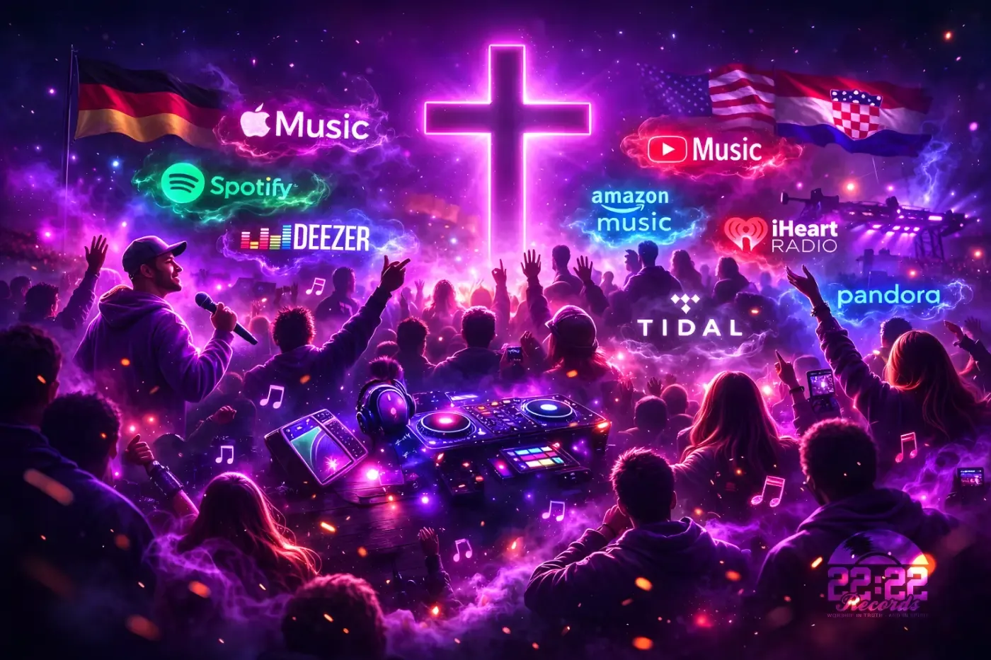 Christliche Playlist von 22:22 Records mit moderner Worship-, Hip-Hop- und Glaubensmusik